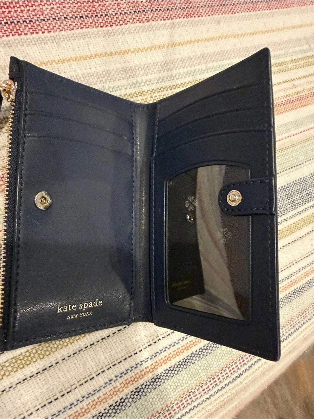 kate spade glitter zip-around wallet